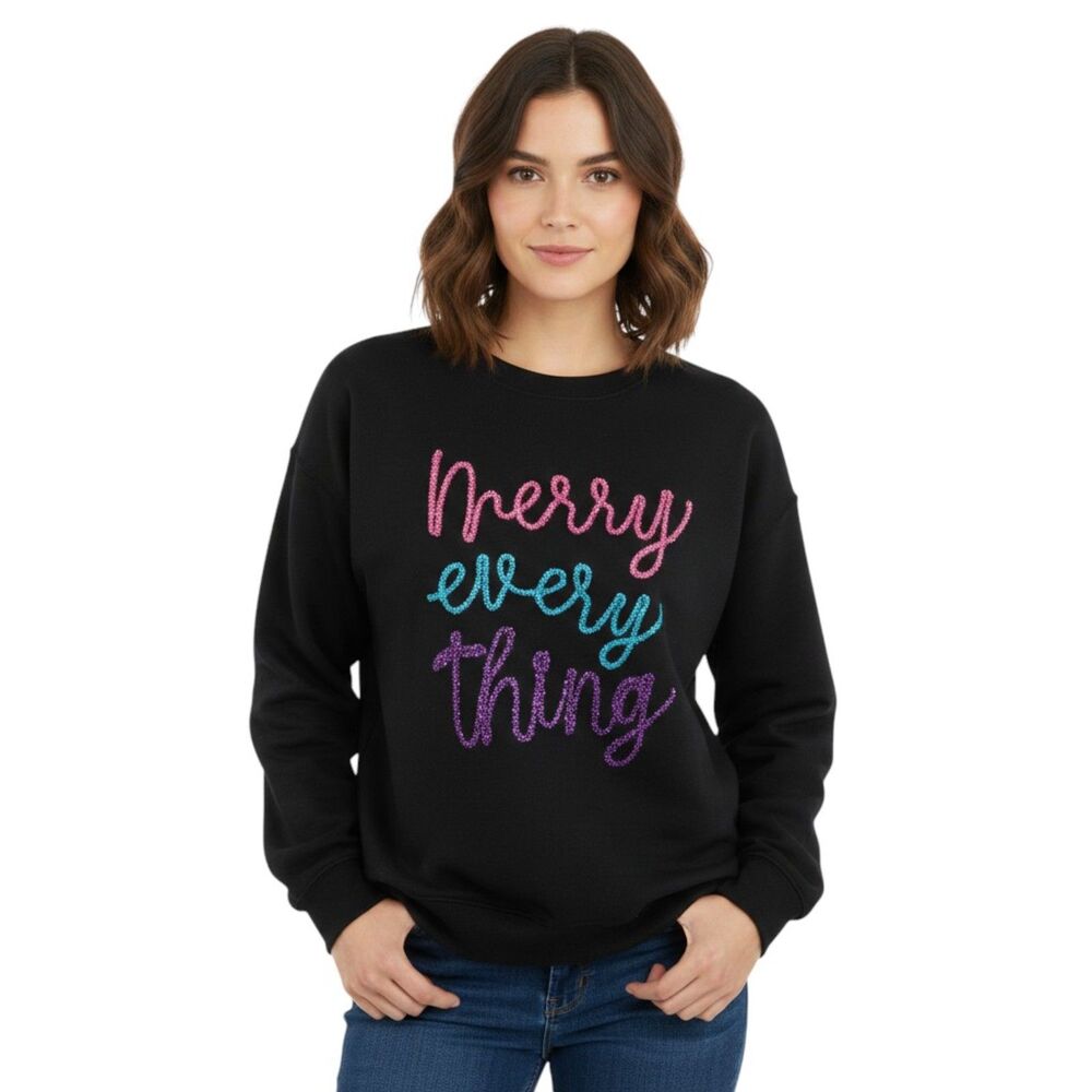 State Of Mine Sparkle Tinsel Graphic Sweatshirt XXL